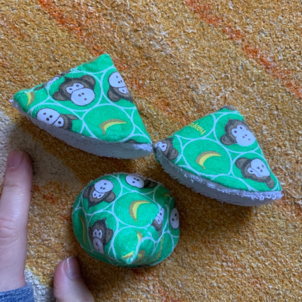 Monkey + banana pee-pee teepee set of 3 (new)